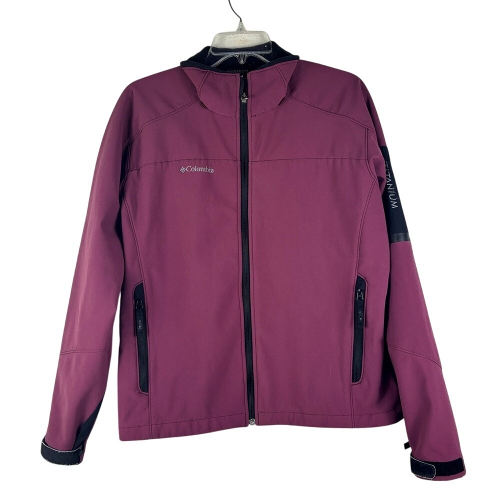 Columbia Women's Large Purple‎ Titanium Full Zip Lined Jacket Waterproof Outdoor